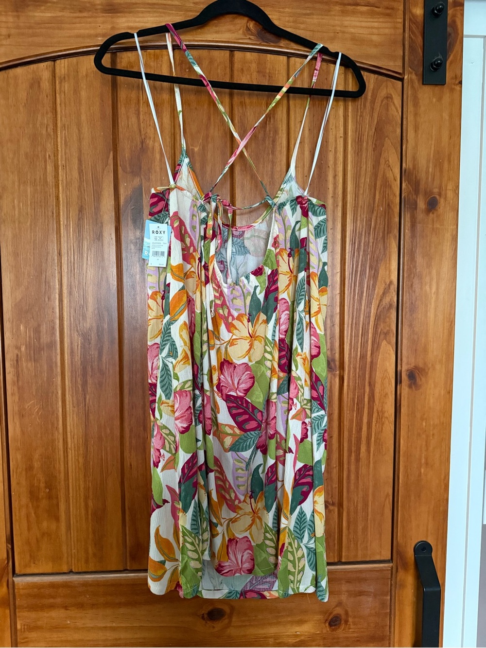 NWT- Roxy Spring Adventure Cover Up Dress - Tropical Floral Strappy- Multicolor - Picture 4 of 6